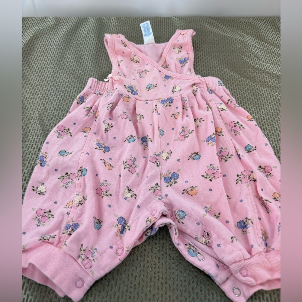 100% Cotton Pink Baby Romper Snap Access 3-6 Months